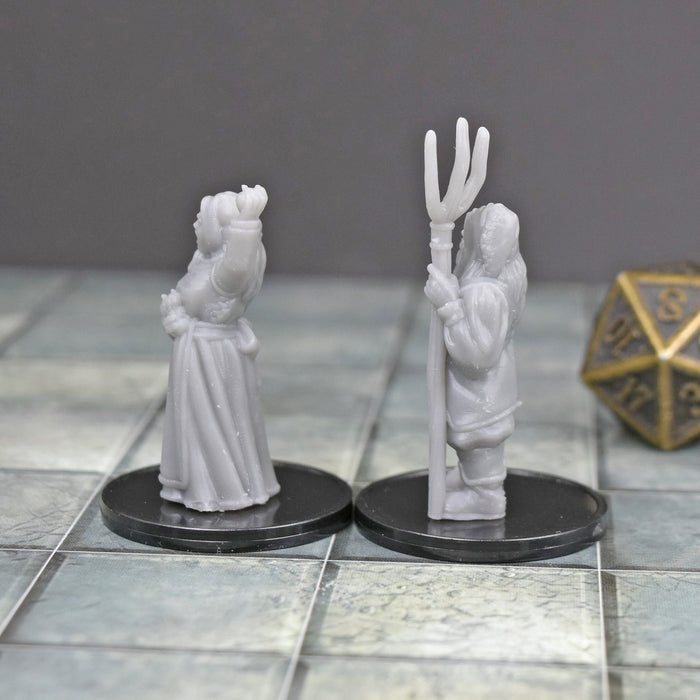 Dnd miniatures set of Angry Mob 3D Printed unpainted figures for tabletop wargaming-Miniature-Vae Victis- GriffonCo Shoppe