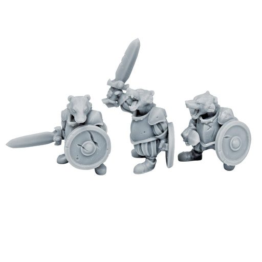 Dnd miniatures set of Badger Fighters unpainted minis for tabletop wargaming-Miniature-Duncan Shadow- GriffonCo Shoppe