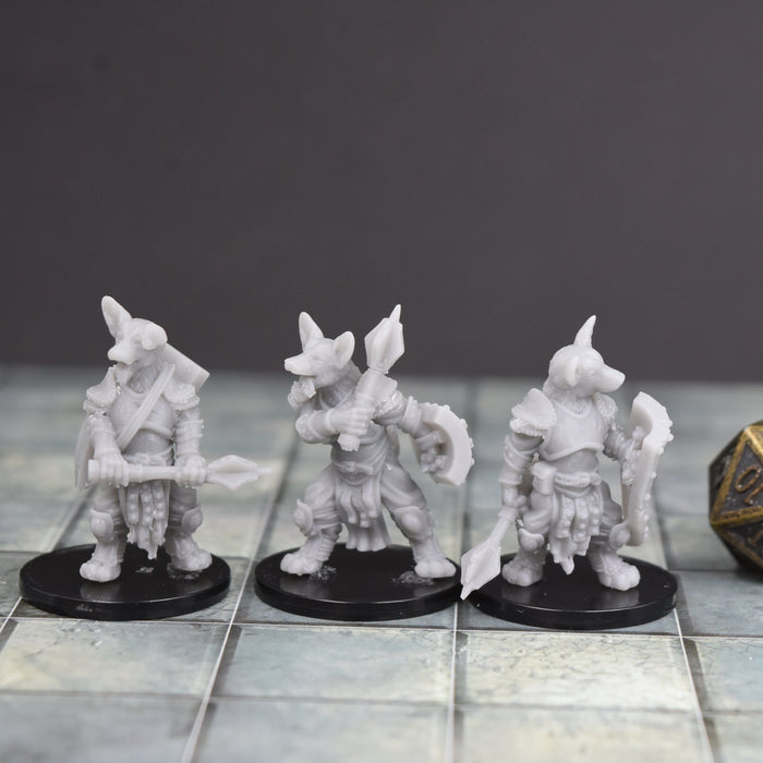 Dnd miniatures set of Corgi Fighter with Shields unpainted minis for tabletop wargaming-Miniature-Duncan Shadow- GriffonCo Shoppe