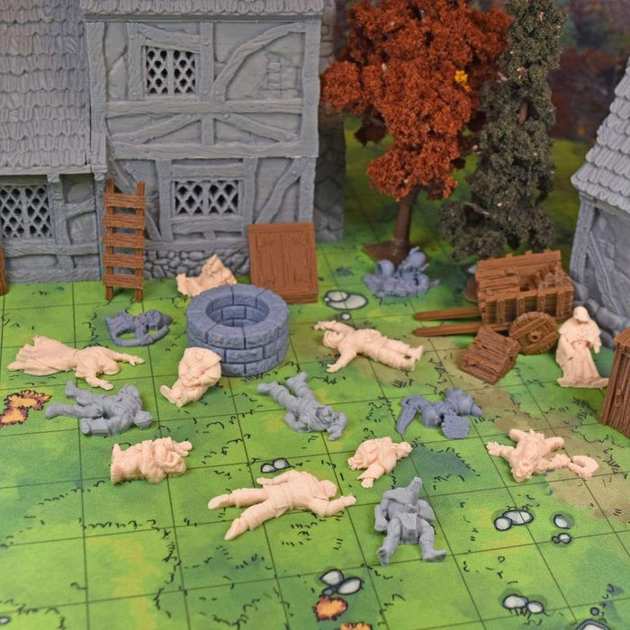 Dnd miniatures set of Dead Corpses unpainted minis for tabletop wargaming-Miniature-Duncan Shadow- GriffonCo Shoppe
