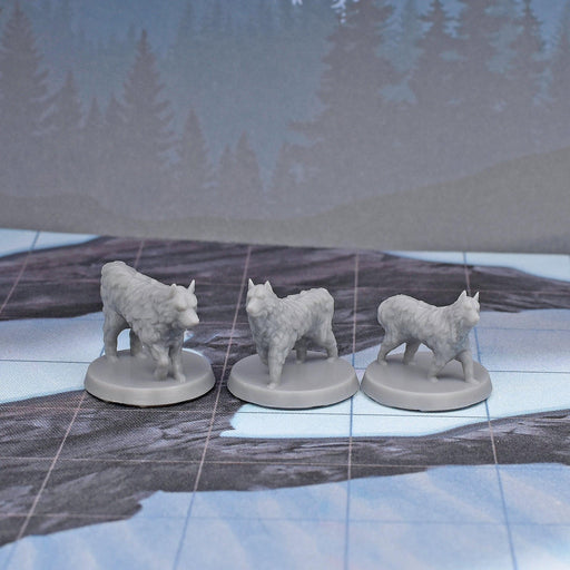 Dnd miniatures set of Dogs unpainted minis for tabletop wargaming-Miniature-EC3D- GriffonCo Shoppe