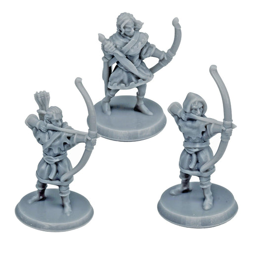 Dnd miniatures set of Elf Archers unpainted minis for tabletop wargaming-Miniature-Brite Minis- GriffonCo Shoppe