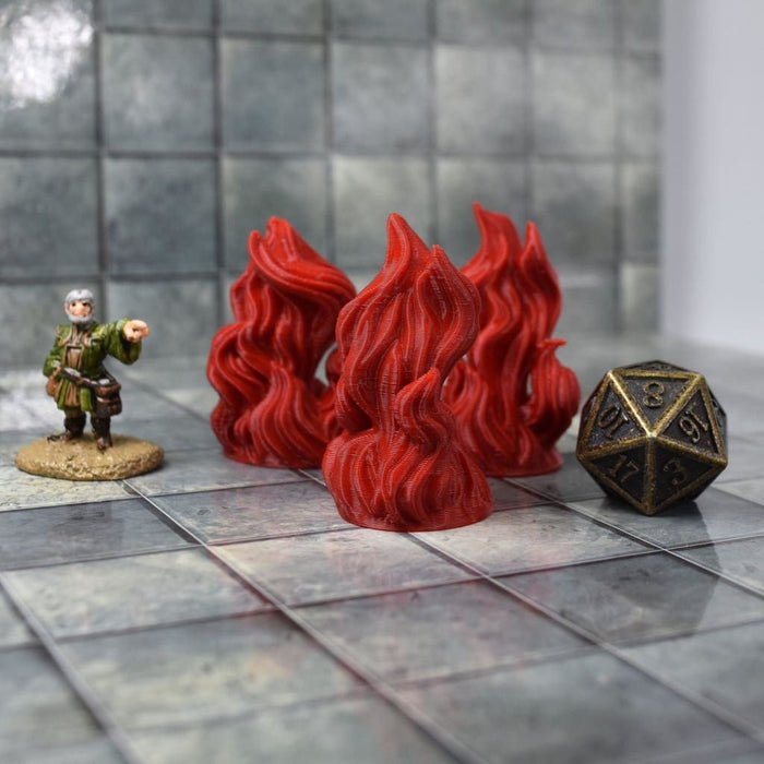 Dnd miniatures set of Fire Flame Elementals unpainted minis for tabletop wargaming-Miniature-Duncan Shadow- GriffonCo Shoppe