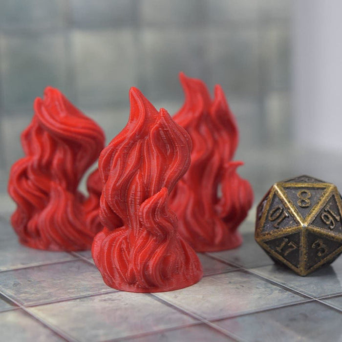 Dnd miniatures set of Fire Flame Elementals unpainted minis for tabletop wargaming-Miniature-Duncan Shadow- GriffonCo Shoppe