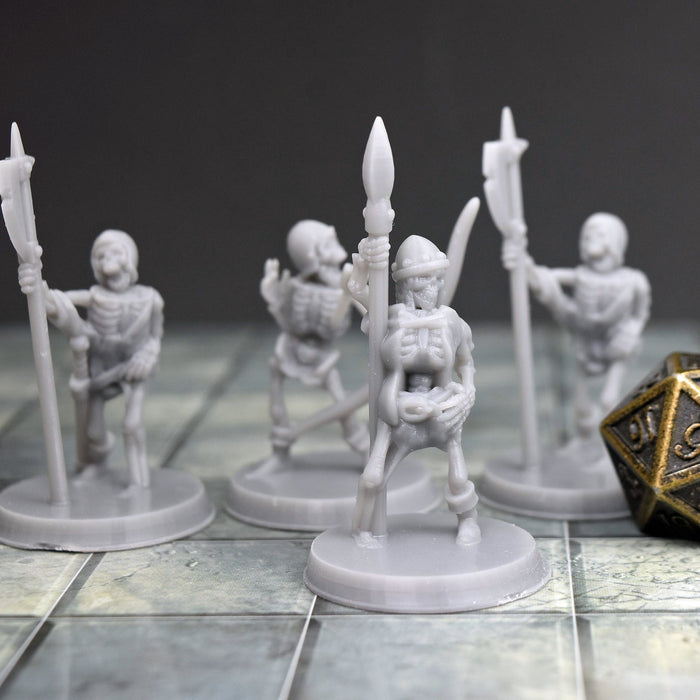 Dnd miniatures set of Helmeted Skeletons unpainted minis for tabletop wargaming-Miniature-Brite Minis- GriffonCo Shoppe