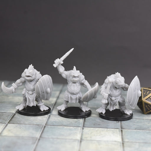 Dnd miniatures set of Koa Fishfolk with Swords unpainted minis for tabletop wargaming-Miniature-Duncan Shadow- GriffonCo Shoppe