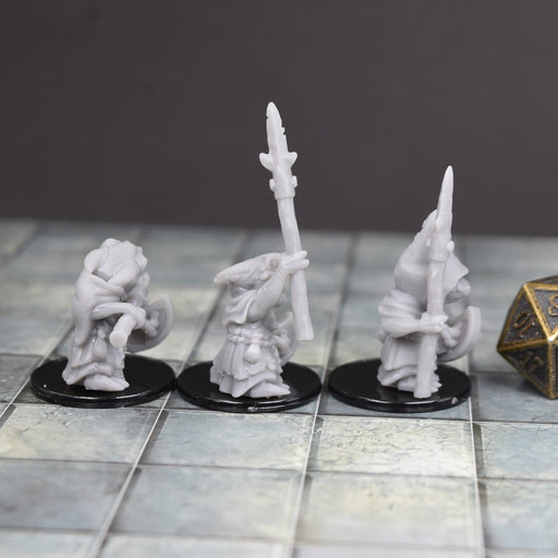 Dnd miniatures set of Kobold Spearman unpainted minis for tabletop wargaming-Miniature-Duncan Shadow- GriffonCo Shoppe