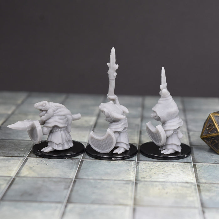 Dnd miniatures set of Kobold Spearman unpainted minis for tabletop wargaming-Miniature-Duncan Shadow- GriffonCo Shoppe