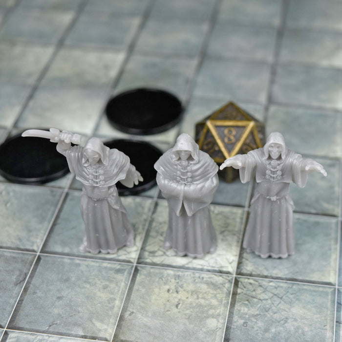 Dnd miniatures set of Living and Dead Cultists unpainted minis for tabletop wargaming-Miniature-Duncan Shadow- GriffonCo Shoppe
