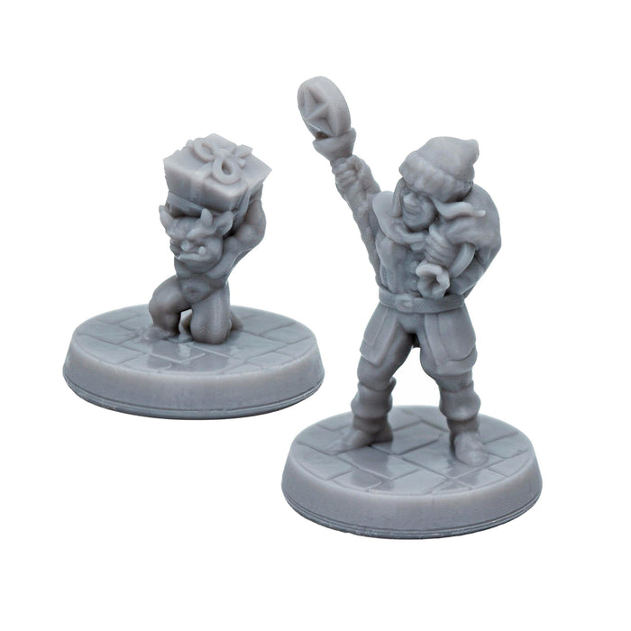 Dnd miniatures set of Mrs. Clause and Minion unpainted minis for tabletop wargaming-Miniature-Brite Minis- GriffonCo Shoppe