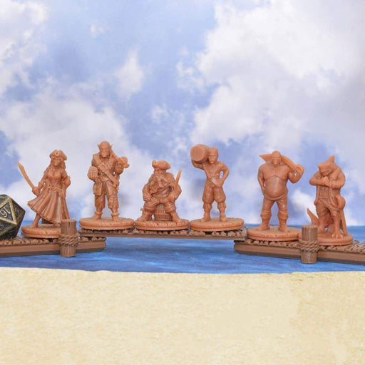 Dnd miniatures set of Pirates unpainted minis for tabletop wargaming-Miniature-EC3D- GriffonCo Shoppe