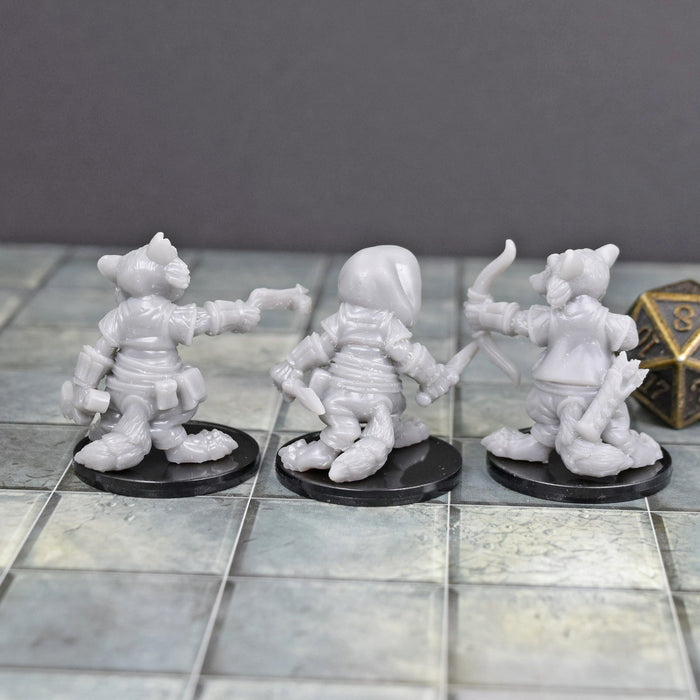 Dnd miniatures set of Racoon Rogues unpainted minis for tabletop wargaming-Miniature-Duncan Shadow- GriffonCo Shoppe