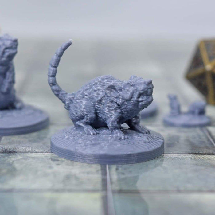 Dnd miniatures set of Rats unpainted minis for tabletop wargaming-Miniature-Fat Dragon Games- GriffonCo Shoppe