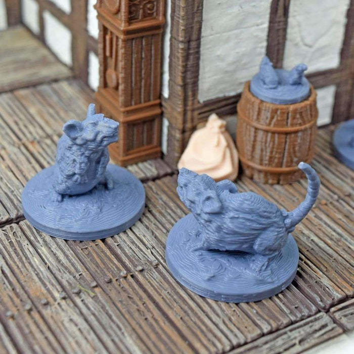 Dnd miniatures set of Rats unpainted minis for tabletop wargaming-Miniature-Fat Dragon Games- GriffonCo Shoppe