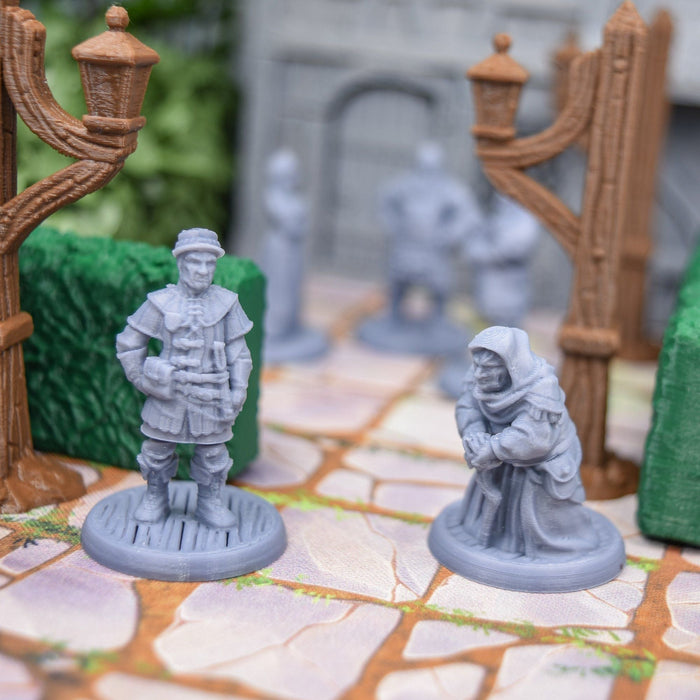 Dnd miniatures set of Villagers unpainted minis for tabletop wargaming-Miniature-Fat Dragon Games- GriffonCo Shoppe