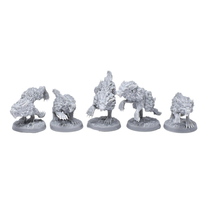 Dnd miniatures set of Wolf Packs unpainted minis for tabletop wargaming-Miniature-Lost Adventures- GriffonCo Shoppe