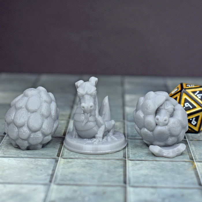 Dnd tabletop wargaming Dragon Eggs & Baby Dragon dnd figures set-Miniature-Brite Minis- GriffonCo Shoppe