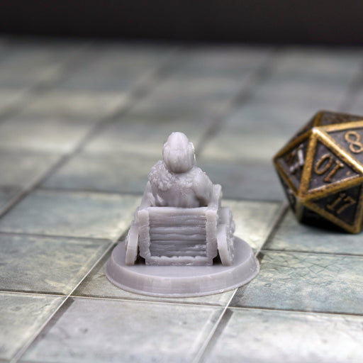Miniature dnd figures Beggar in Cart 3D printed for tabletop wargames and miniatures-Miniature-Brite Minis- GriffonCo Shoppe