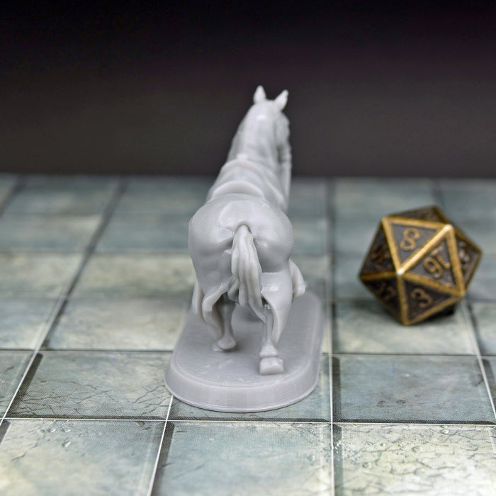 Miniature dnd figures Caparison Masked Horse 3D printed for tabletop wargames and miniatures-Miniature-Brite Minis- GriffonCo Shoppe