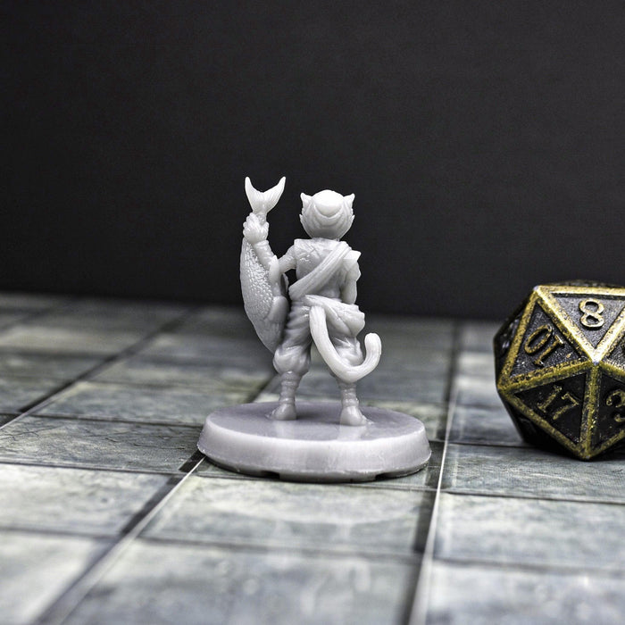 Miniature dnd figures Catfolk Fisherman 3D printed for tabletop wargames and miniatures-Miniature-EC3D- GriffonCo Shoppe
