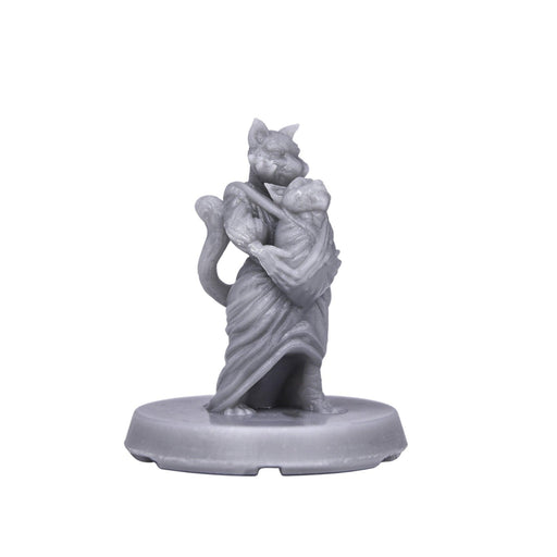 Miniature dnd figures Catfolk Mother with Baby 3D printed for tabletop wargames and miniatures-Miniature-EC3D- GriffonCo Shoppe