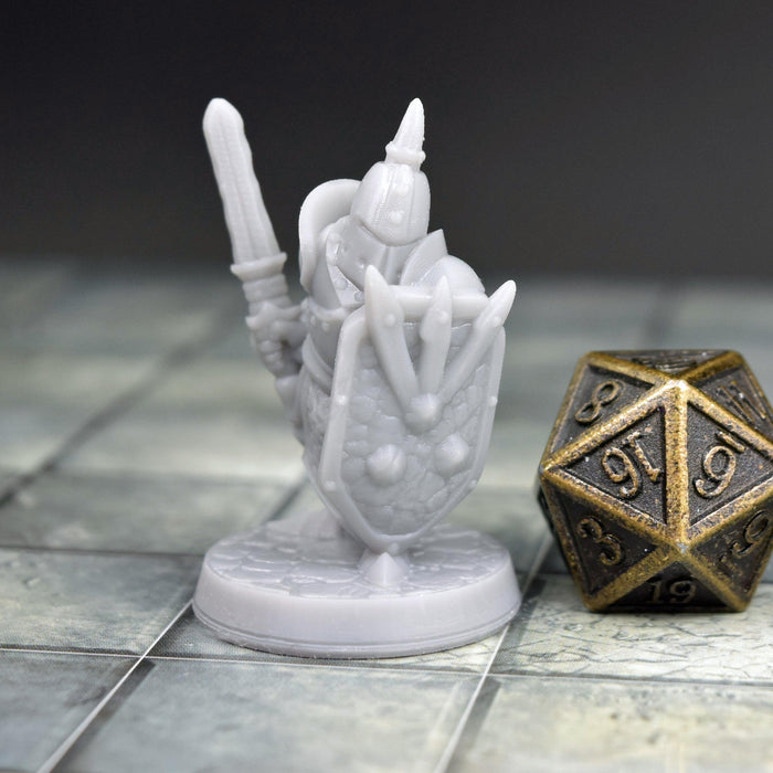 Miniature dnd figures Dark Warrior Spike Shield 3D printed for tabletop wargames and miniatures-Miniature-Brite Minis- GriffonCo Shoppe