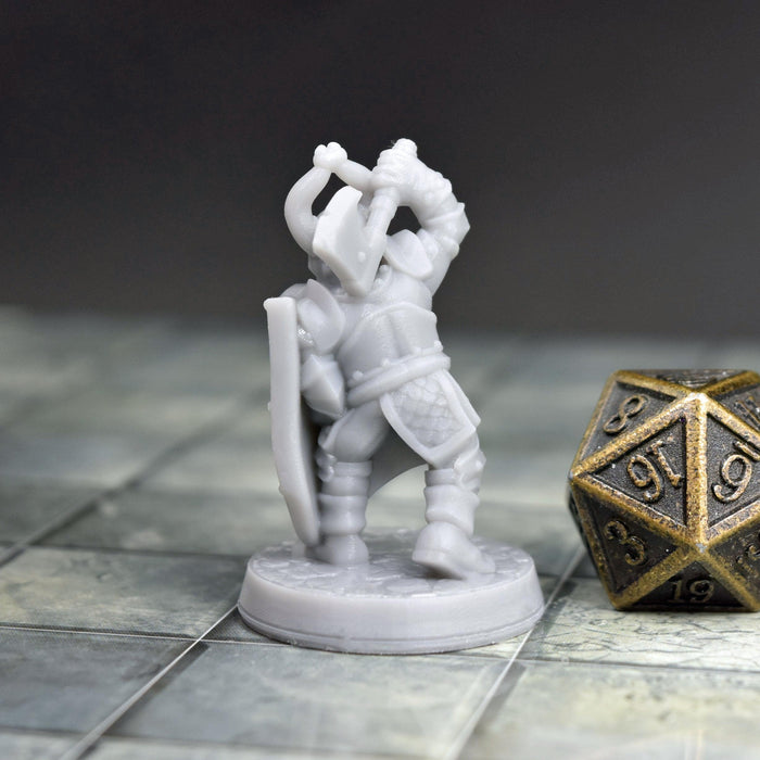 Miniature dnd figures Dark Warrior Swinging Axe 3D printed for tabletop wargames and miniatures-Miniature-Brite Minis- GriffonCo Shoppe