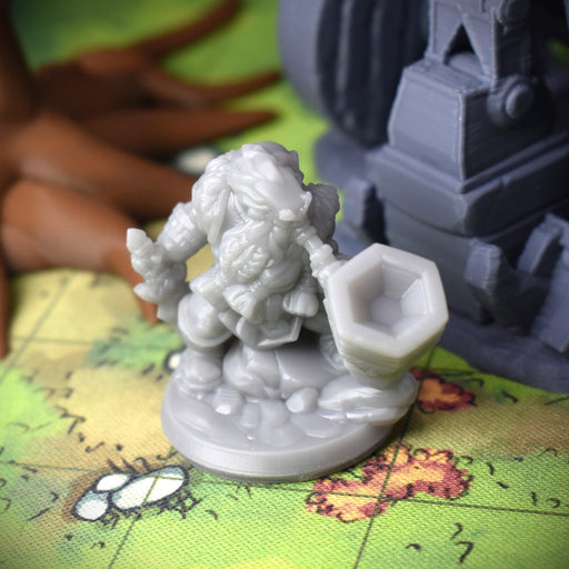 Miniature dnd figures Dwarf Hornblower Sax 3D printed for tabletop wargames and miniatures-Miniature-Arbiter- GriffonCo Shoppe