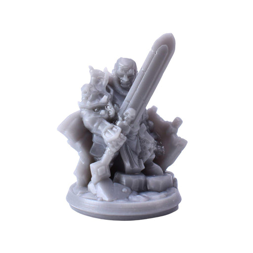 Miniature dnd figures Dwarf Knight with Heavy Sword 3D printed for tabletop wargames and miniatures-Miniature-Arbiter- GriffonCo Shoppe