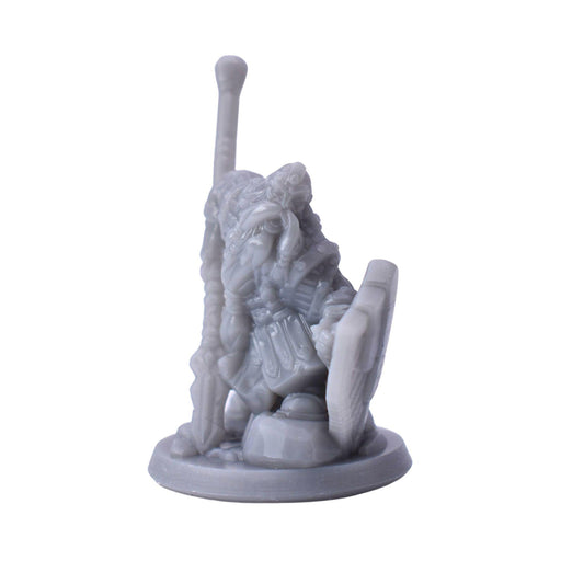 Miniature dnd figures Dwarf Polearm Shield 3D printed for tabletop wargames and miniatures-Miniature-Arbiter- GriffonCo Shoppe