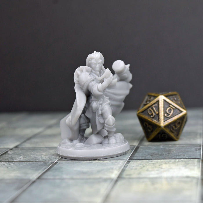 Miniature dnd figures Female Cleric with Hammer 3D printed for tabletop wargames and miniatures-Miniature-Arbiter- GriffonCo Shoppe