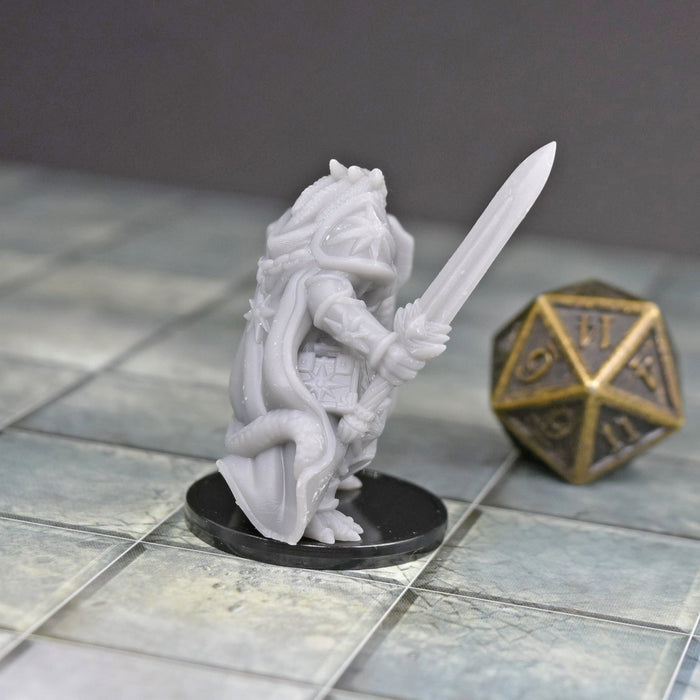 Miniature dnd figures Female Dragonborn Paladin 3D printed for tabletop wargames and miniatures-Miniature-Vae Victis- GriffonCo Shoppe