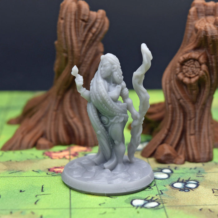 Miniature dnd figures Female Druid with Staff 3D printed for tabletop wargames and miniatures-Miniature-Arbiter- GriffonCo Shoppe