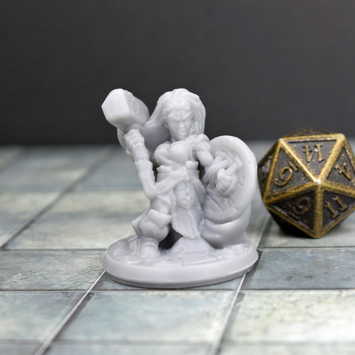 Miniature dnd figures Female Dwarf 3D printed for tabletop wargames and miniatures-Miniature-Arbiter- GriffonCo Shoppe