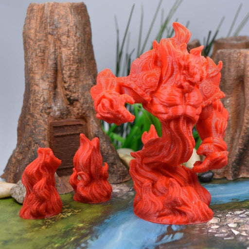 Miniature dnd figures Fire Elemental Monster 3D printed for tabletop wargames and miniatures-Miniature-Duncan Shadow- GriffonCo Shoppe