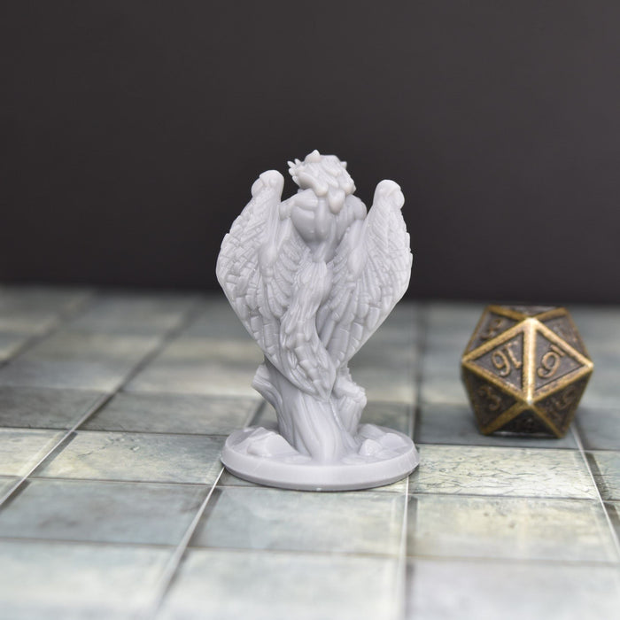 Miniature dnd figures Harpy on Log 3D printed for tabletop wargames and miniatures-Miniature-Arbiter- GriffonCo Shoppe