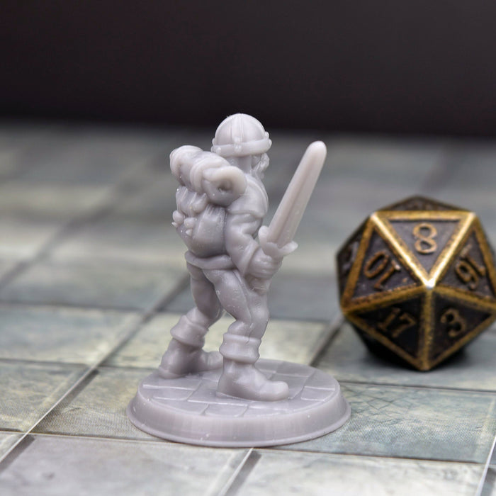 Miniature dnd figures Hireling with Sword 3D printed for tabletop wargames and miniatures-Miniature-Brite Minis- GriffonCo Shoppe