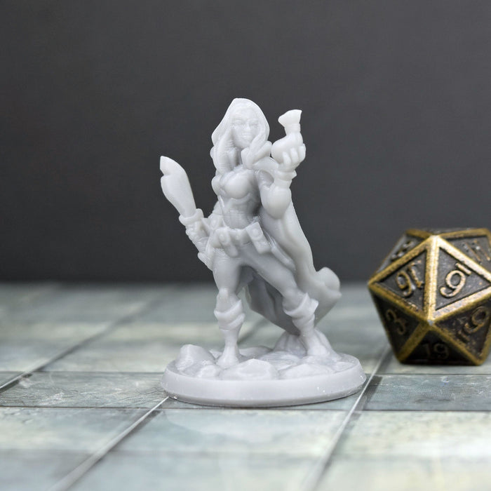 Miniature dnd figures Human Female Rogue with Coinpurse 3D printed for tabletop wargames and miniatures-Miniature-Arbiter- GriffonCo Shoppe