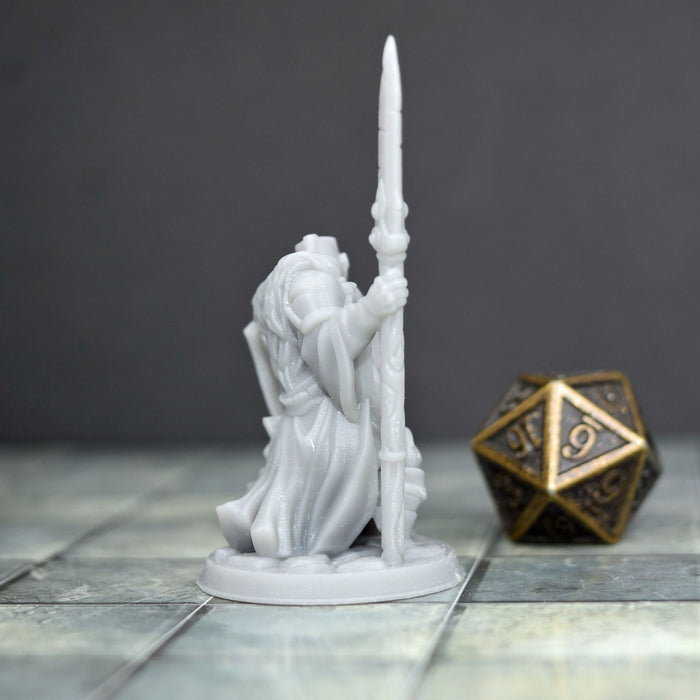 Miniature dnd figures Human Paladin with Helmet 3D printed for tabletop wargames and miniatures-Miniature-Arbiter- GriffonCo Shoppe