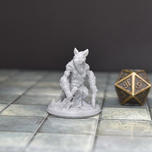 Miniature dnd figures Hyenaman Fighter 3D printed for tabletop wargames and miniatures-Miniature-Arbiter- GriffonCo Shoppe