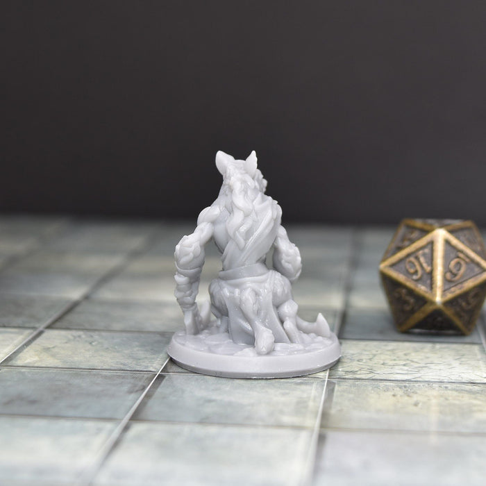 Miniature dnd figures Hyenaman Fighter 3D printed for tabletop wargames and miniatures-Miniature-Arbiter- GriffonCo Shoppe