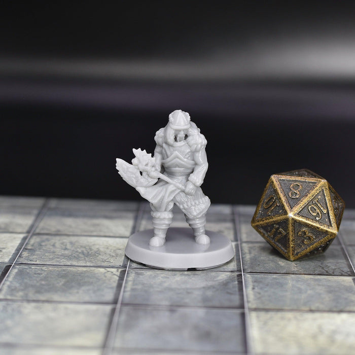 Miniature dnd figures Ice Tribe Male with Axe 3D printed for tabletop wargames and miniatures-Miniature-EC3D- GriffonCo Shoppe