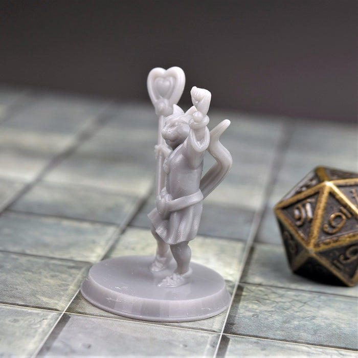 Miniature dnd figures Kitty Heart Catfolk 3D printed for tabletop wargames and miniatures-Miniature-Brite Minis- GriffonCo Shoppe
