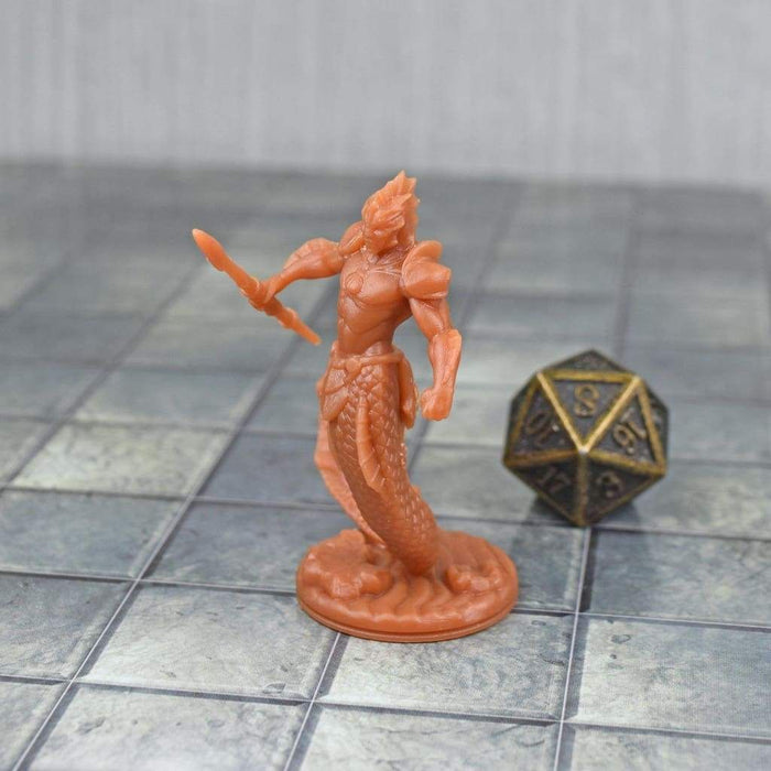 Miniature dnd figures Merman Warrior 3D printed for tabletop wargames and miniatures-Miniature-EC3D- GriffonCo Shoppe