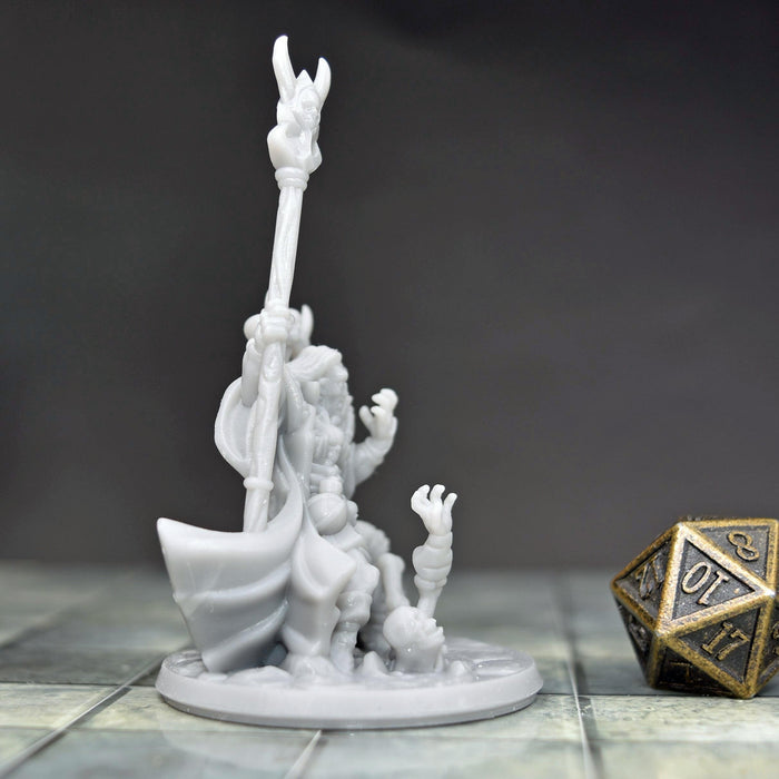 Miniature dnd figures Necromancer with Rising Skeletons 3D printed for tabletop wargames and miniatures-Miniature-Arbiter- GriffonCo Shoppe