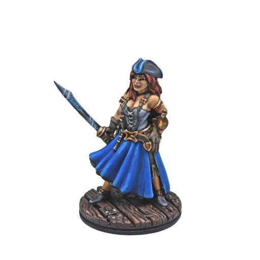 Miniature dnd figures Painted Female Pirate Captain 3D printed for tabletop wargames and miniatures-Miniature-EC3D- GriffonCo Shoppe