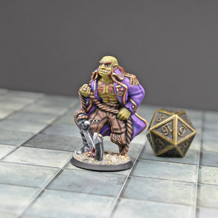 Miniature dnd figures Painted Orc Pirate Captain 3D printed for tabletop wargames and miniatures-Miniature-Vae Victis- GriffonCo Shoppe