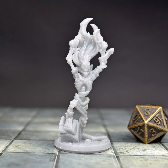 Miniature dnd figures Skeleton Dual Scythe 3D printed for tabletop wargames and miniatures-Miniature-Arbiter- GriffonCo Shoppe