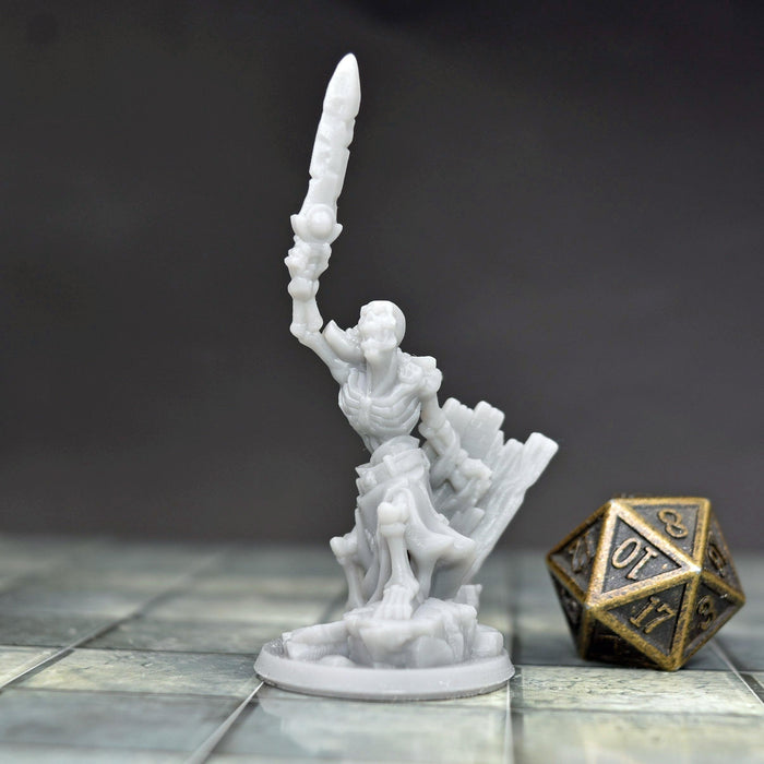 Miniature dnd figures Skeleton with Sword Raised 3D printed for tabletop wargames and miniatures-Miniature-Arbiter- GriffonCo Shoppe