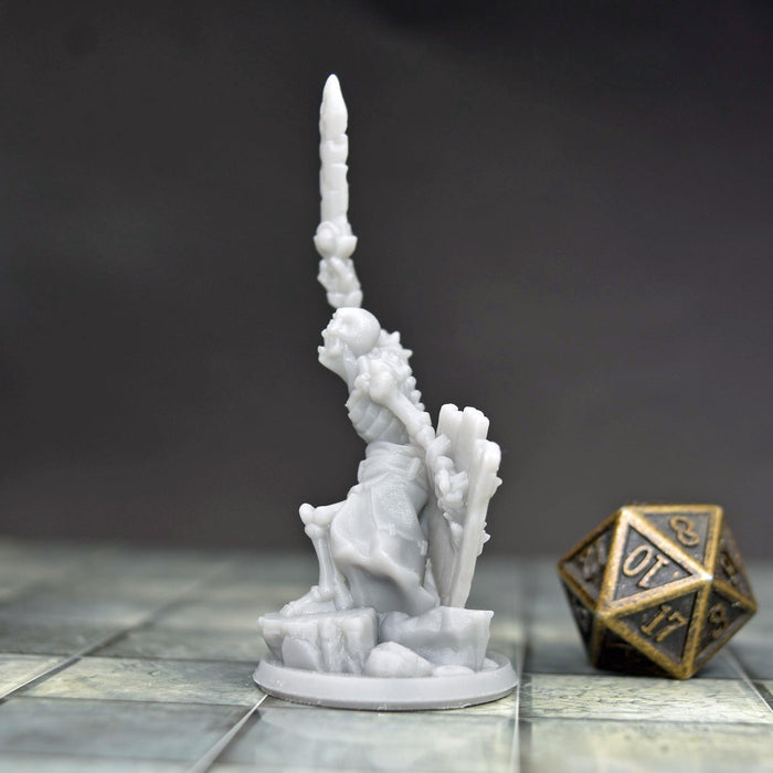 Miniature dnd figures Skeleton with Sword Raised 3D printed for tabletop wargames and miniatures-Miniature-Arbiter- GriffonCo Shoppe